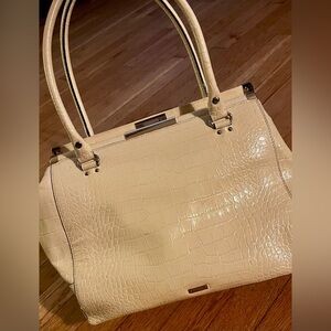 KATE SPADE White Leather Alligator Kelsey Shoulder Bag